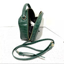 Zara green faux snakeskin moc croc crossbody bag top handle purse 2 way satchel