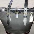 DOONEY & BOURKE Vintage Cabrino Black Fabric Tote Leather Trimmed RARE