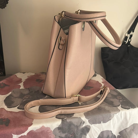 Blush Pink Handbag with crossbody strap