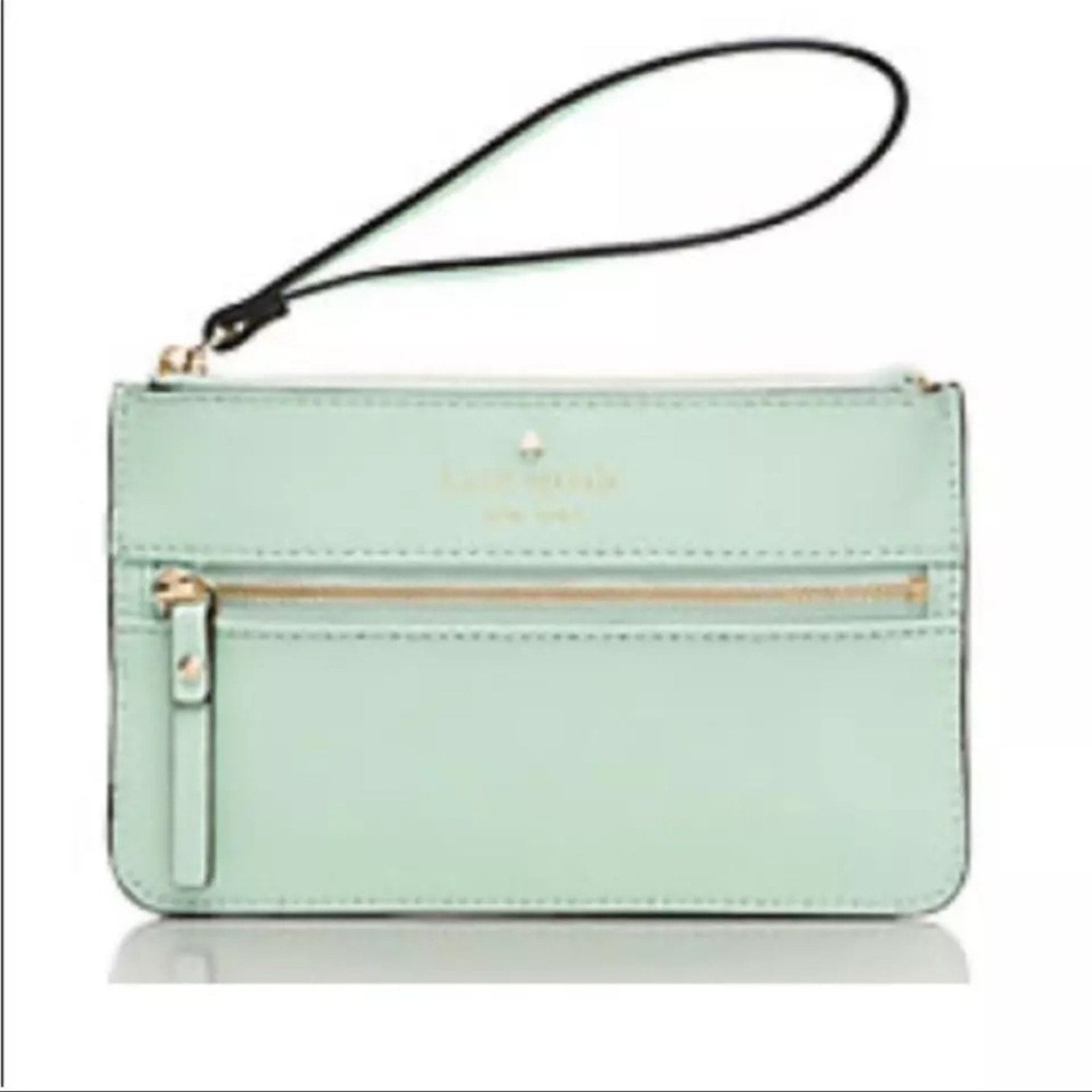Kate Spade ♠️ Leather Wristlet Card Wallet - Mikas Pond island-waters (483) NWOT