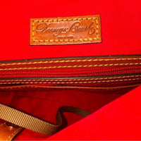 Dooney & Bourke Nylon Braided Leather Flap Backpack Red EUC MSRP $278