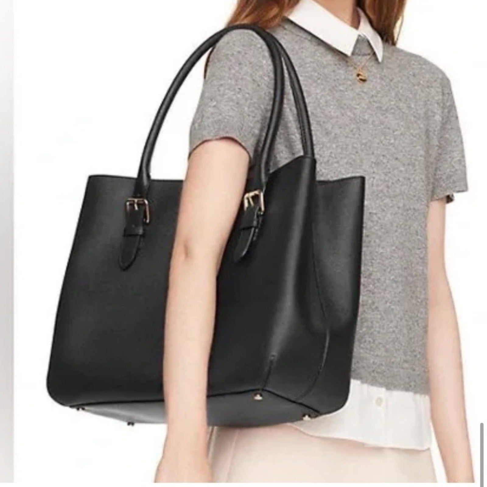 Kate Spade ♠️ Cove Street Airel Black Saffiano Leather Large Tote Bag