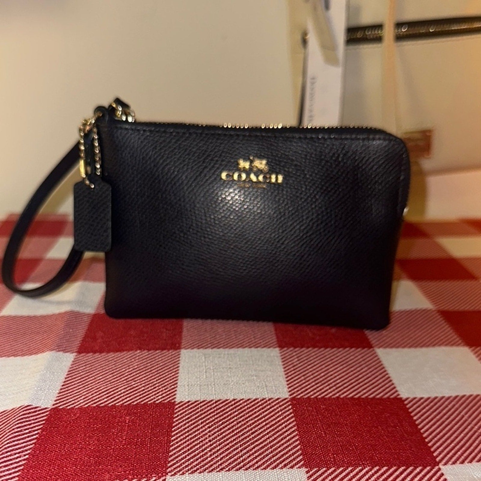 Coach Midnight Blue Wristlet EUC