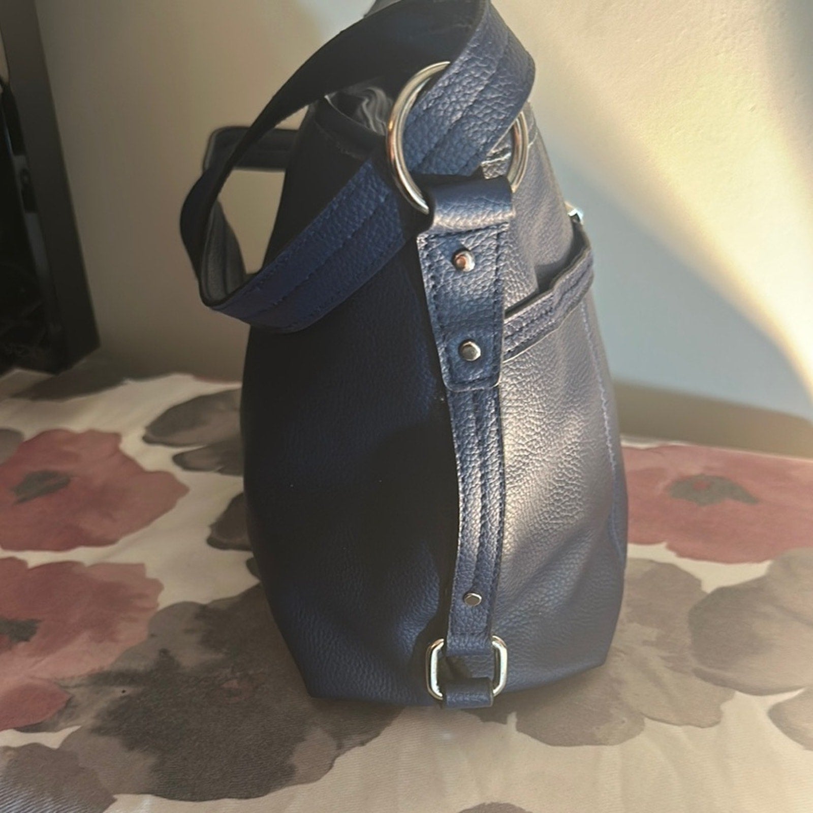 Rosetti Navy Blue Leather Shoulder Bag