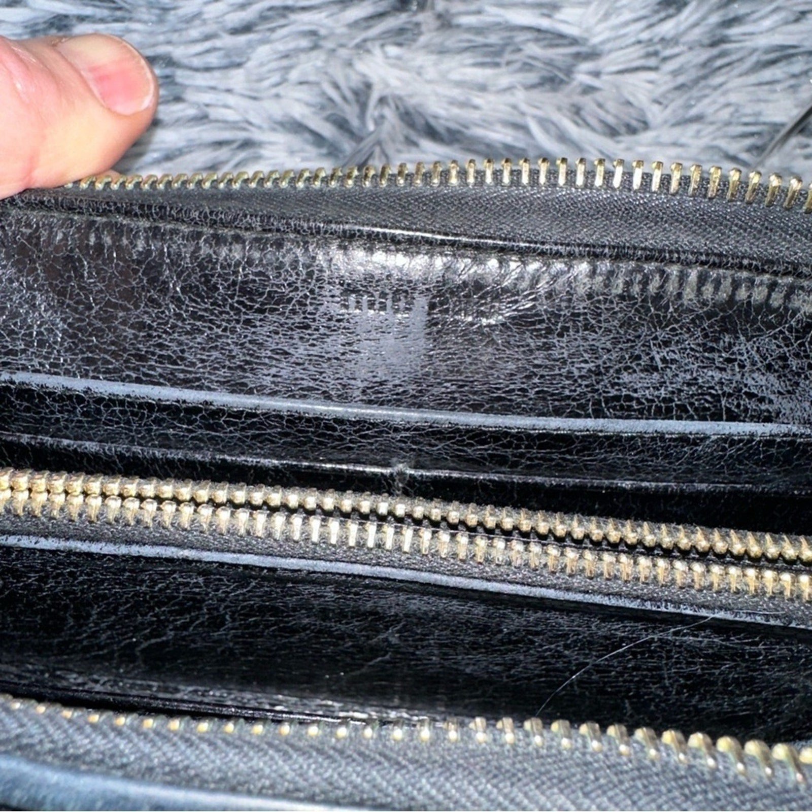 Miu Miu Black Quilted zip around Wallet with bow EUC