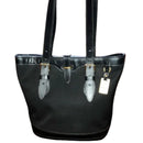 DOONEY & BOURKE Vintage Cabrino Black Fabric Tote Leather Trimmed RARE