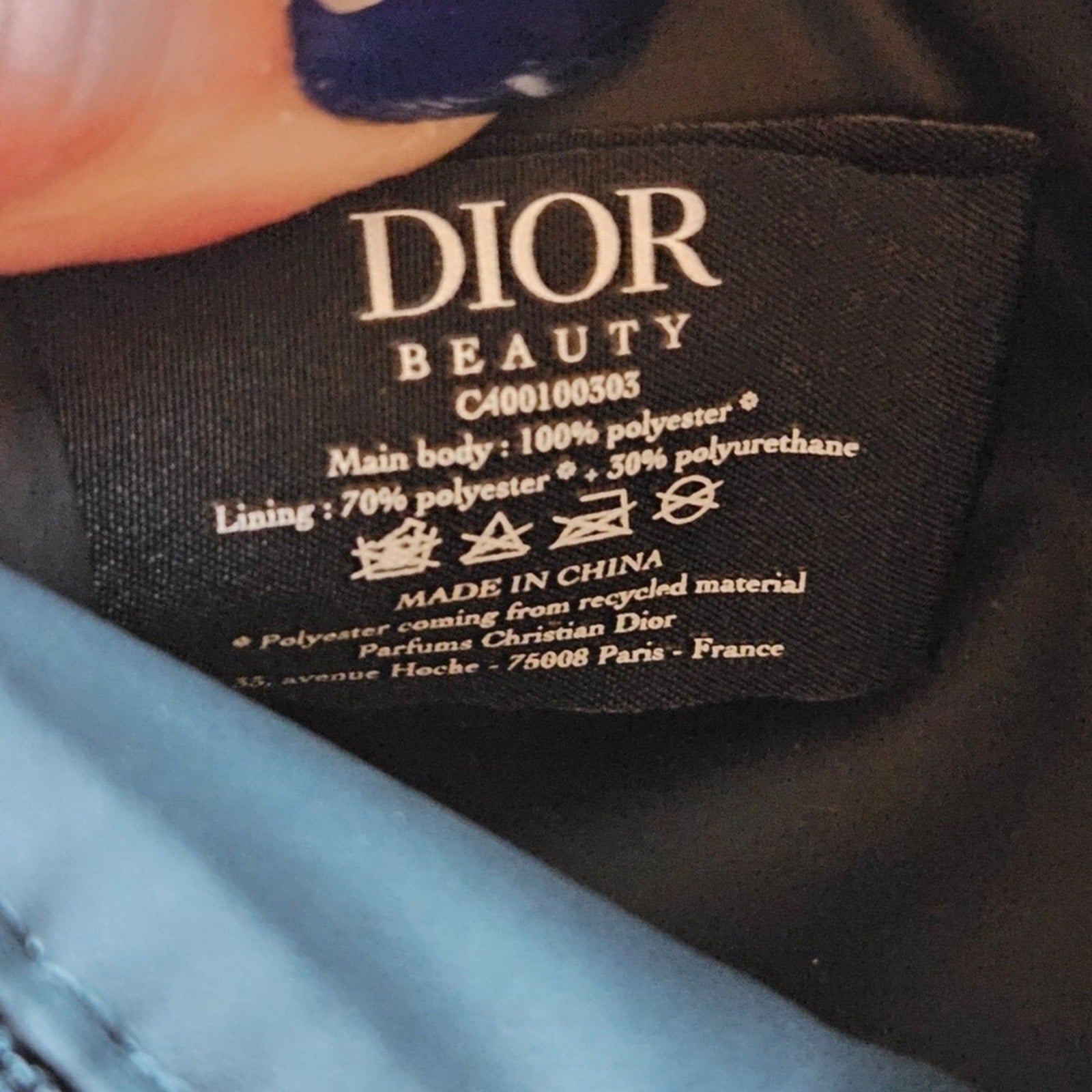 DIOR wristlet converted from beauty bag