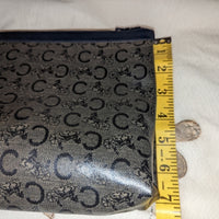 Vintage Celine Diffusion TRIOMPHE Leather Clutch Pouch Blue Vintage EUC with COA