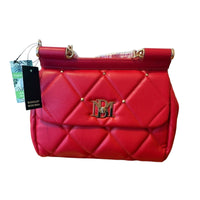 Badgley Mischka Red Vegan Leather Crossbody Purse