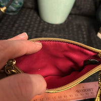 Coach Julia Spotlight Leather Wristlet Clutch Gold 46810B with pink lining VGUC