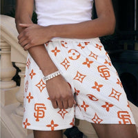 Bravest Studios - Louis Vuitton x SF Giants Orange Patterned Shorts, size - S