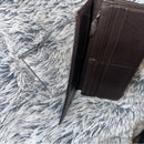 LOEWE AUTHENTIC ANAGRAM CANVAS AND CALFSKIN LEATHER LONG BIFOLD WALLET. EUC.