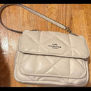 NWOT - Coach CJ526 Mini Klare Crossbody Puffy Diamond Quilting Chalk Leather