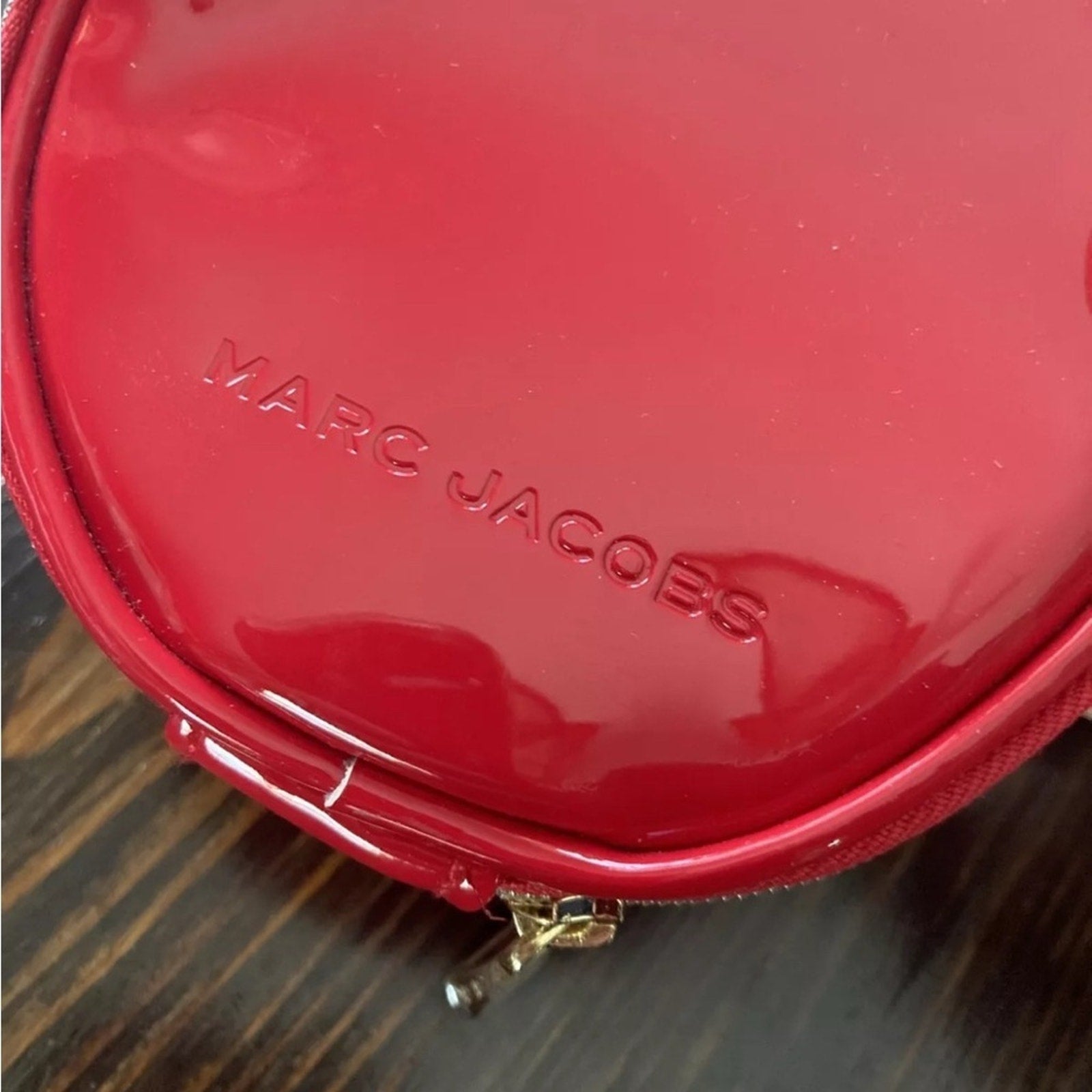 MARC JACOBS Red Patent Leather Crossbody Round Circle Bag Bundle