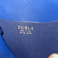 VINTAGE Furla Blue Pebble Leather adjustable crossbody purse RARE