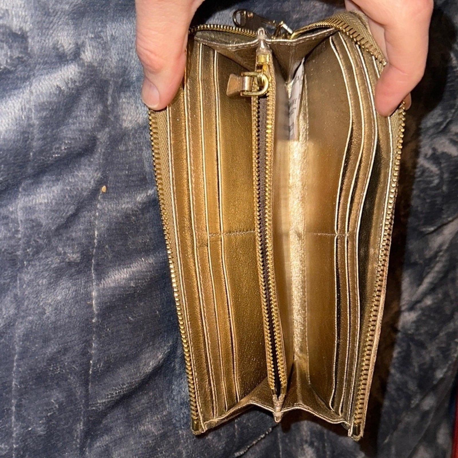 Miu Miu Metallic Gold Quilted Wallet