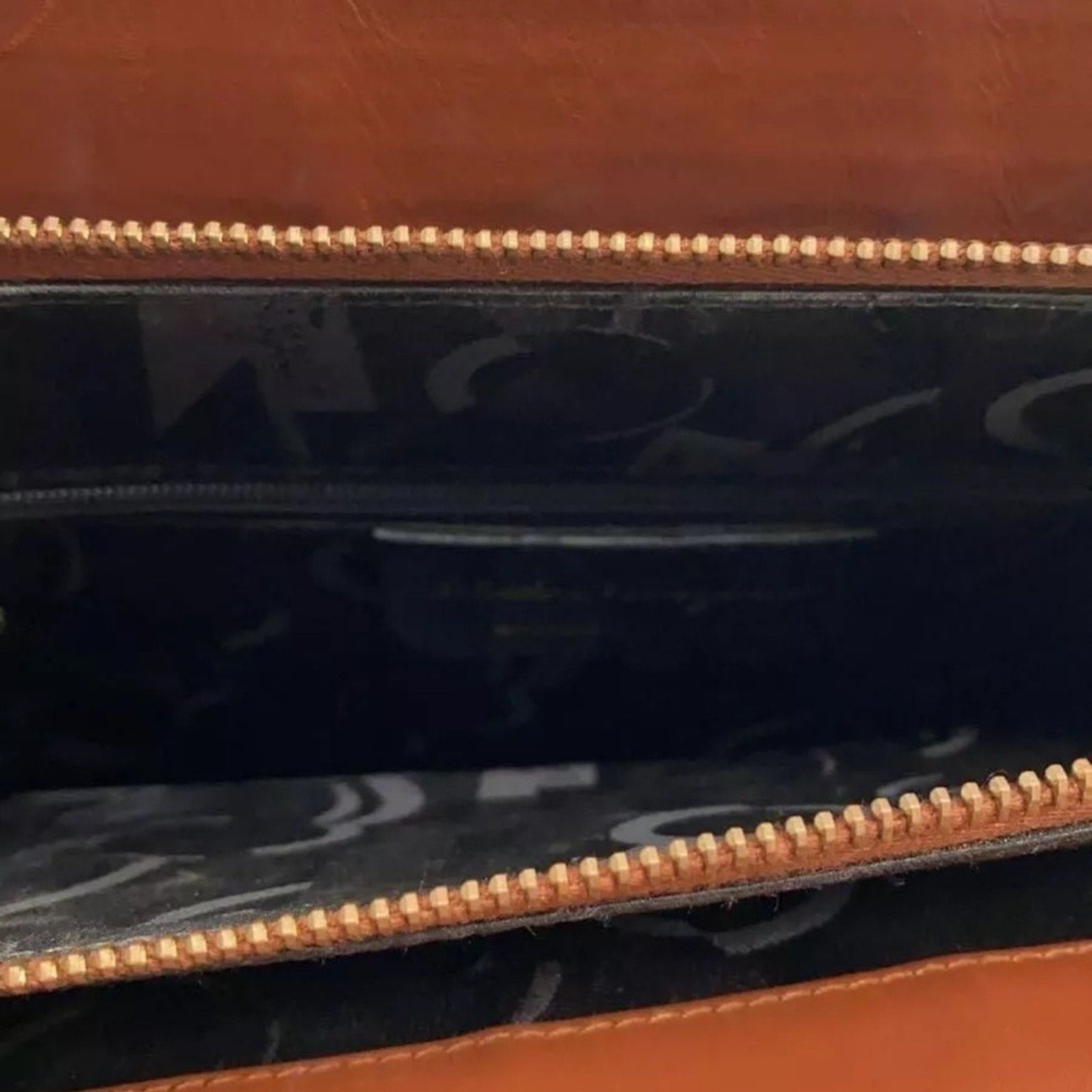 Salvatore Ferragamo tote bag leather Brown Gancini gold hardware shoulder