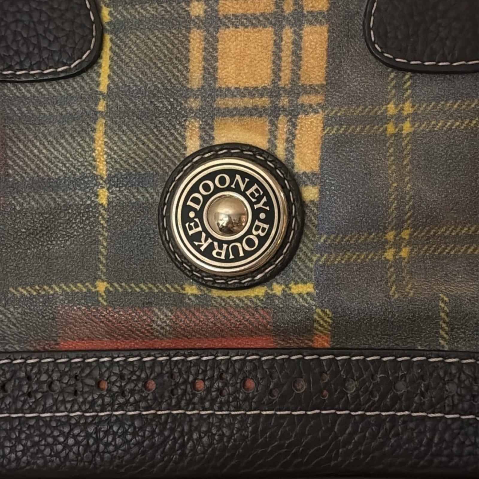 Dooney & Bourke Leather and Coated Canvas Shoulder Bag EUC