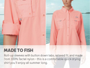 Columbia Women's Tiki Pink Bahama LS, PFG Button Down