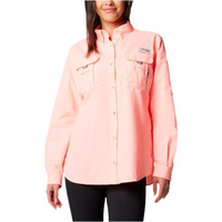 Columbia Women's Tiki Pink Bahama LS, PFG Button Down