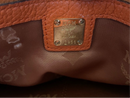 Authentic Vintage, MCM Orange, Leather, 2-Way, with Gold Chain Shoulder or Cross Body Convertible Strap Purse