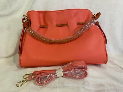 Badgley Mischka Snake Combo Coral Handbag