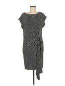 $89 Kenneth Cole Reaction Black White Striped Drapey Dress Large
