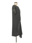 $89 Kenneth Cole Reaction Black White Striped Drapey Dress Large