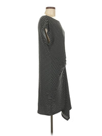 $89 Kenneth Cole Reaction Black White Striped Drapey Dress Large