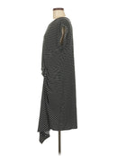 $89 Kenneth Cole Reaction Black White Striped Drapey Dress Large