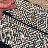 Chic Black and White Plaid Handbag Set NWOT