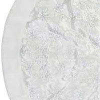 Faux Fur Trim Christmas Tree Skirt, White With Sequin Swirl Pattern - 1.2m NWOT