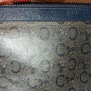 Vintage Celine Diffusion TRIOMPHE Leather Clutch Pouch Blue Vintage EUC with COA