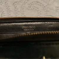 Vintage Jimmy Choo Black Leather Star Studded Long Zipper Wallet