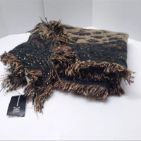 INC International Concepts Leopard Print Fringed Scarf/Shawl_NWT