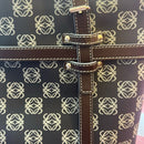 LOEWE Anagram tote bag handbag PVC leather navy light blue dark brown Rare