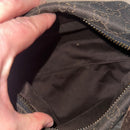 Gucci GG Vintage Canvas Zippered Hobo Bag Black Brown