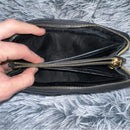 Miu Miu Black Quilted zip around Wallet with bow EUC