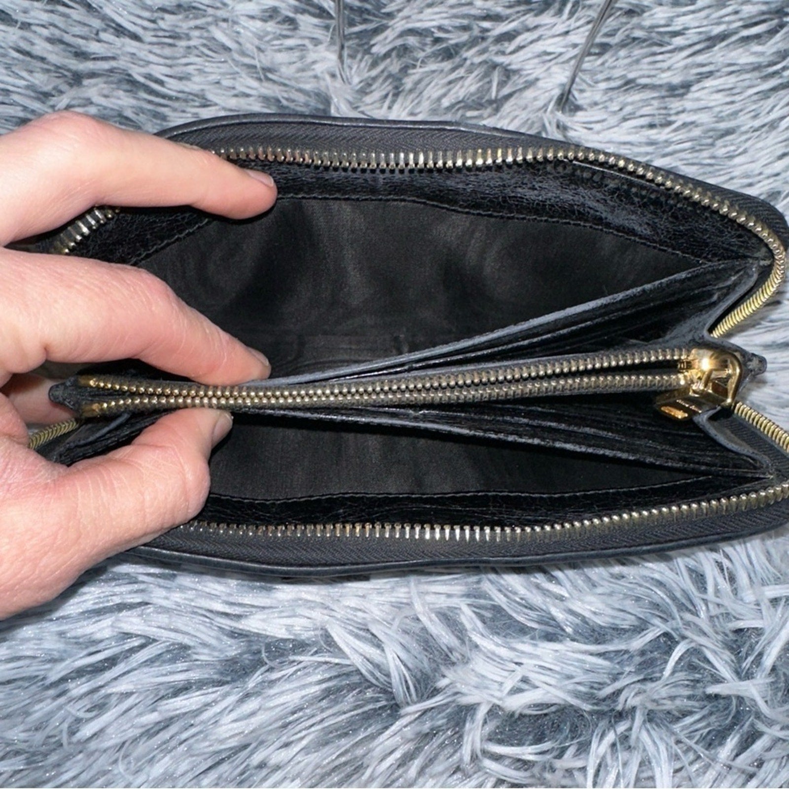 Miu Miu Black Quilted zip around Wallet with bow EUC