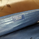 Vintage Celine Diffusion TRIOMPHE Leather Clutch Pouch Blue Vintage EUC with COA