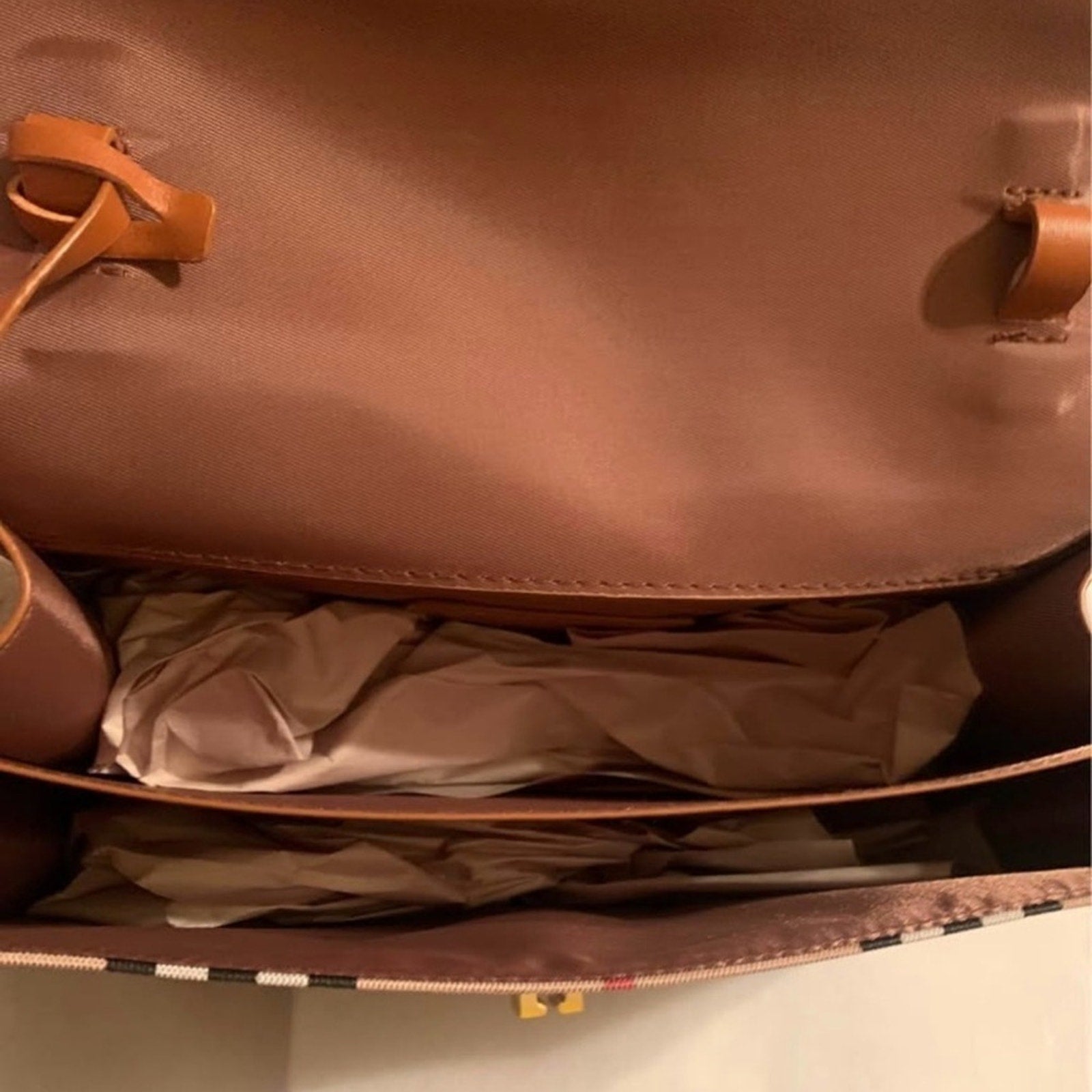 Loulu tan Plaid Women's Bag