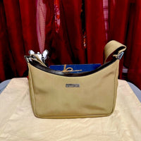 VINTAGE GUCCI shoulder bag khaki canvas plain 35098 3444 EUC
