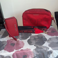 Michael Kors Red Crossbody Bag with Wallet