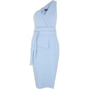 Lavish Alice Cornflower Blue One-shoulder Midi Dress