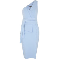 Lavish Alice Cornflower Blue One-shoulder Midi Dress