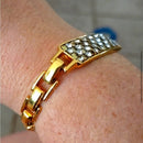 Vintage Gold Plated Swarovski Chain Link Bracelet (Discontinued) 7 in.