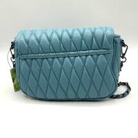 Badgley Mischka Blue and Silver Quilted Crossbody Bag