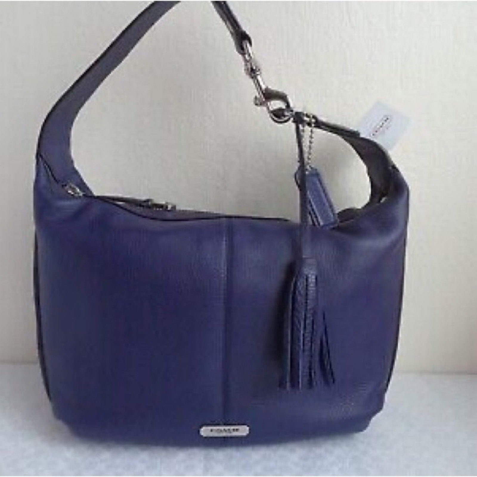 Coach Women's Blue Leather Shoulder Bag