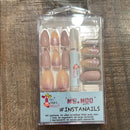 Ms. Moo Pink and Gold Glitter Press-On Nails