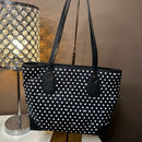 Michael Kors Black & White Polk A Dot Eva Nylon Small Tote